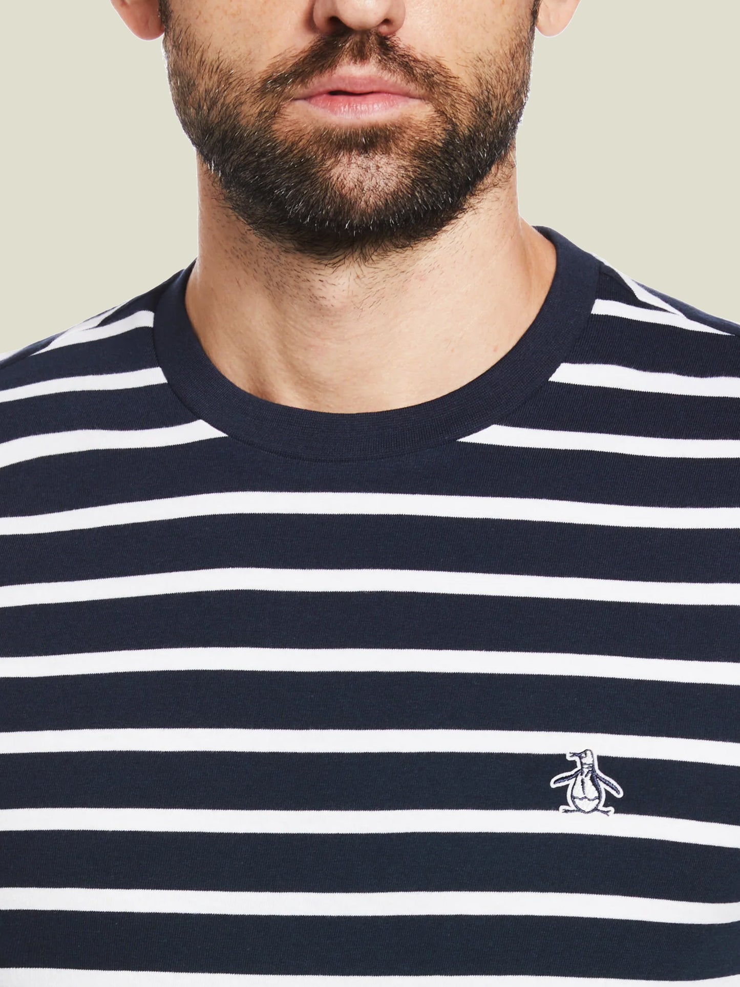 ORGANIC COTTON BRETON STRIPE TEE IN DARK SAPPHIRE