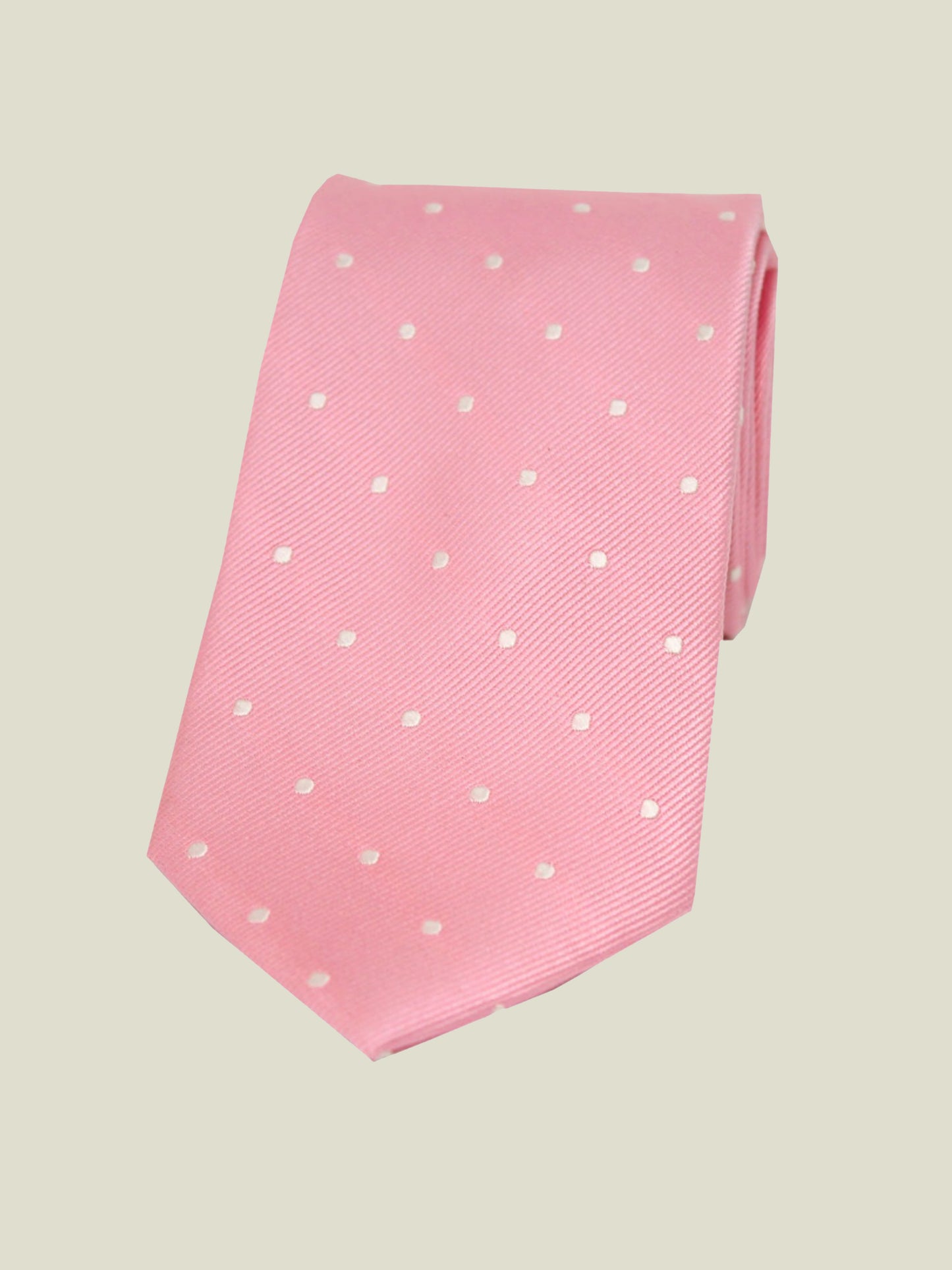 Pure Silk Woven - Pink Polka Dot Tie