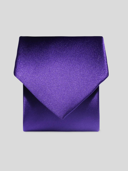 Plain Satin Tie - Purple