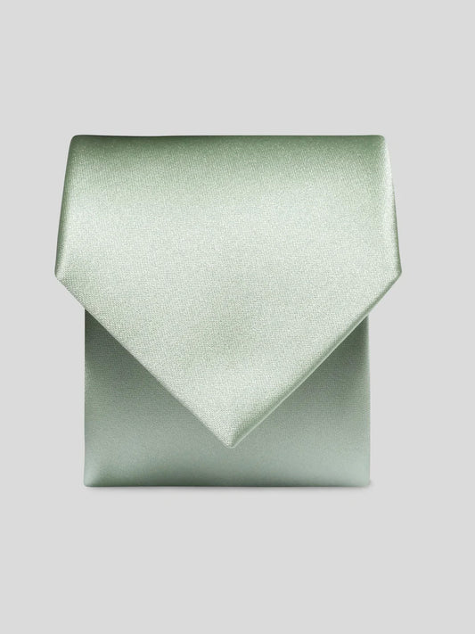 Plain Satin Tie - Sage Green