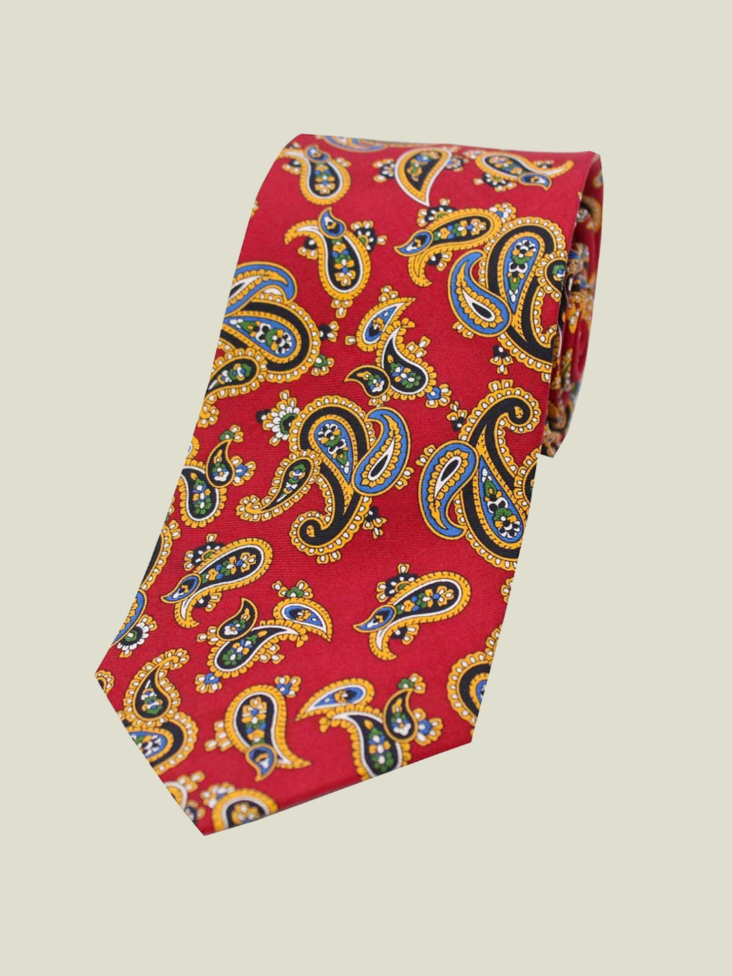 Pure Silk  - Red Vintage Paisley Tie