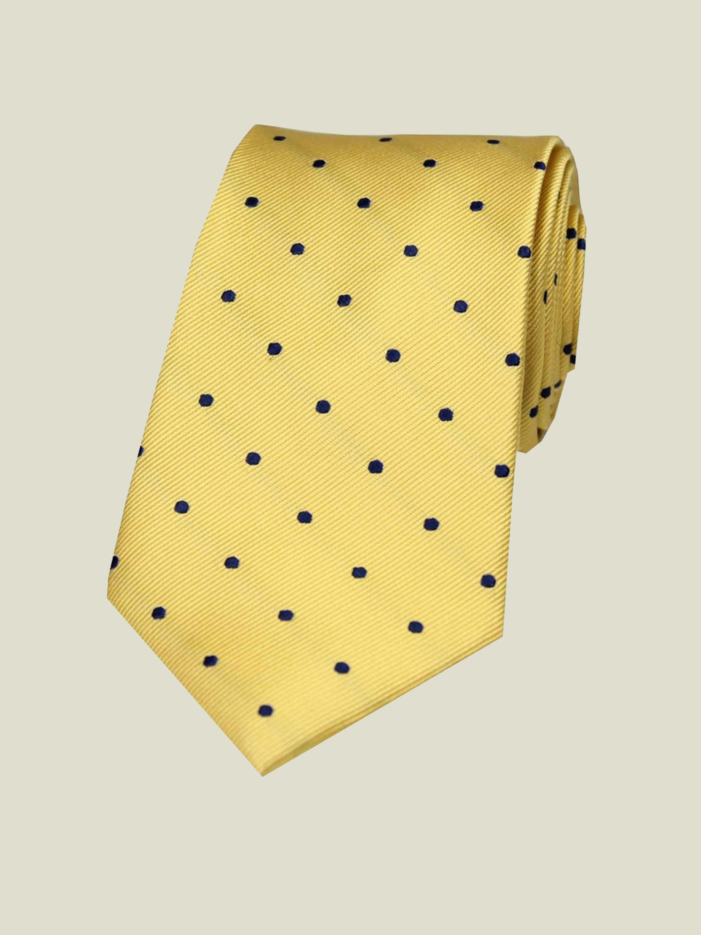 Pure Silk Woven - Yellow Polka Dot Tie