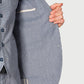 Anderson Blue Puppytooth Cotton Linen Three Piece Suit - Jacket