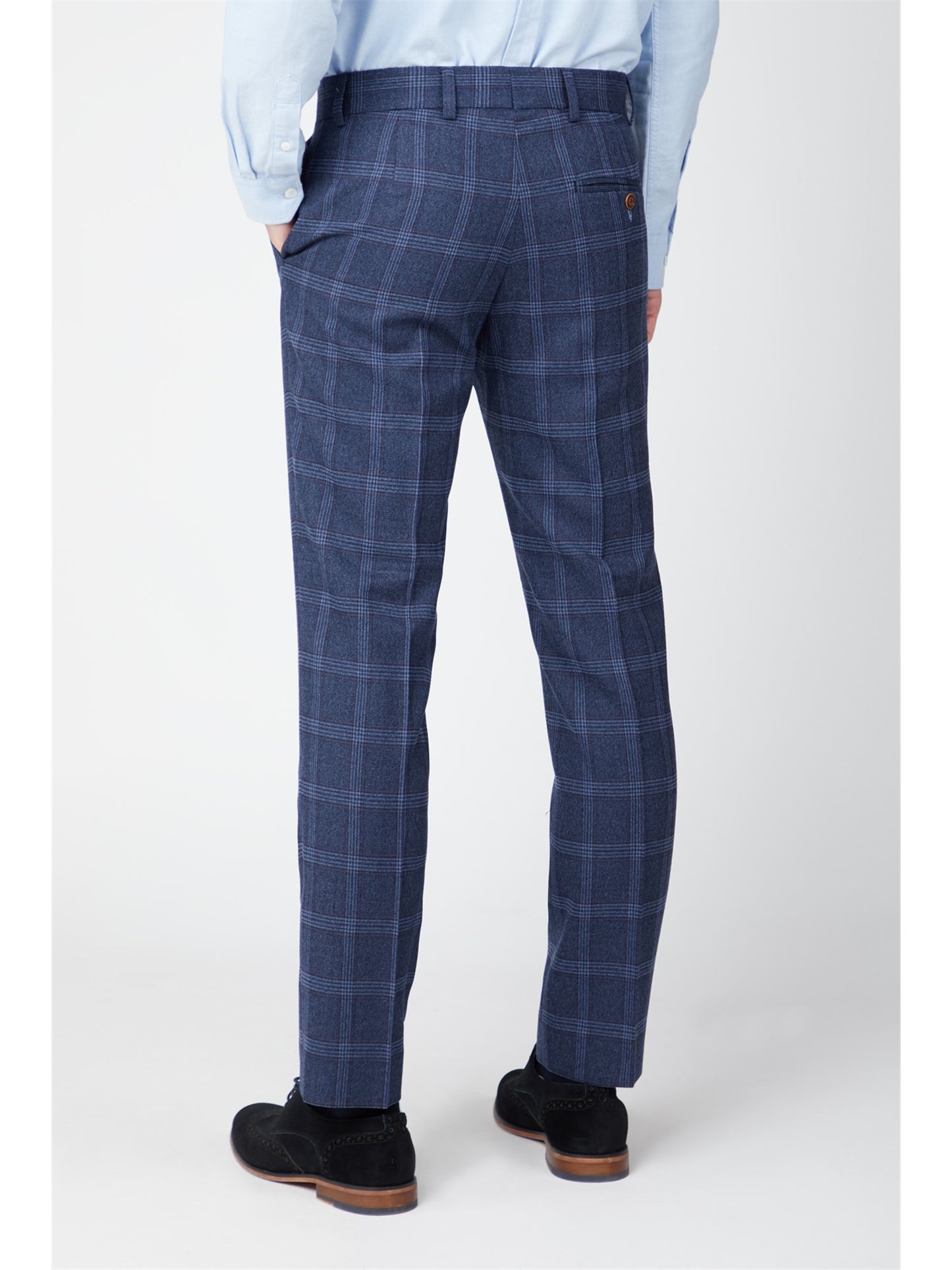 Navy Blue Over Check from Antique Rogue - Trousers