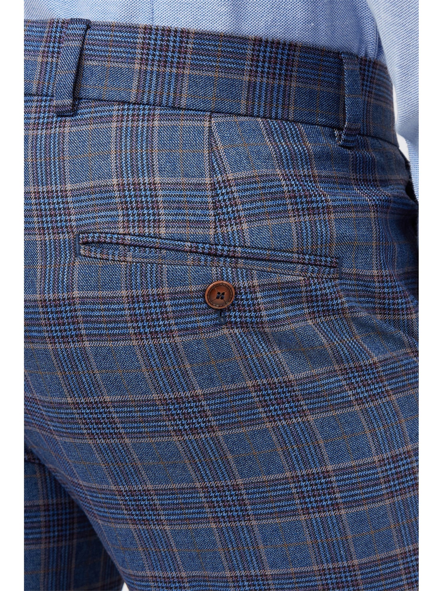 Blue Over Check from Antique Rogue - Trousers