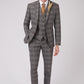 Grey and Tan Over Check Suit from Antique Rogue - Jacket