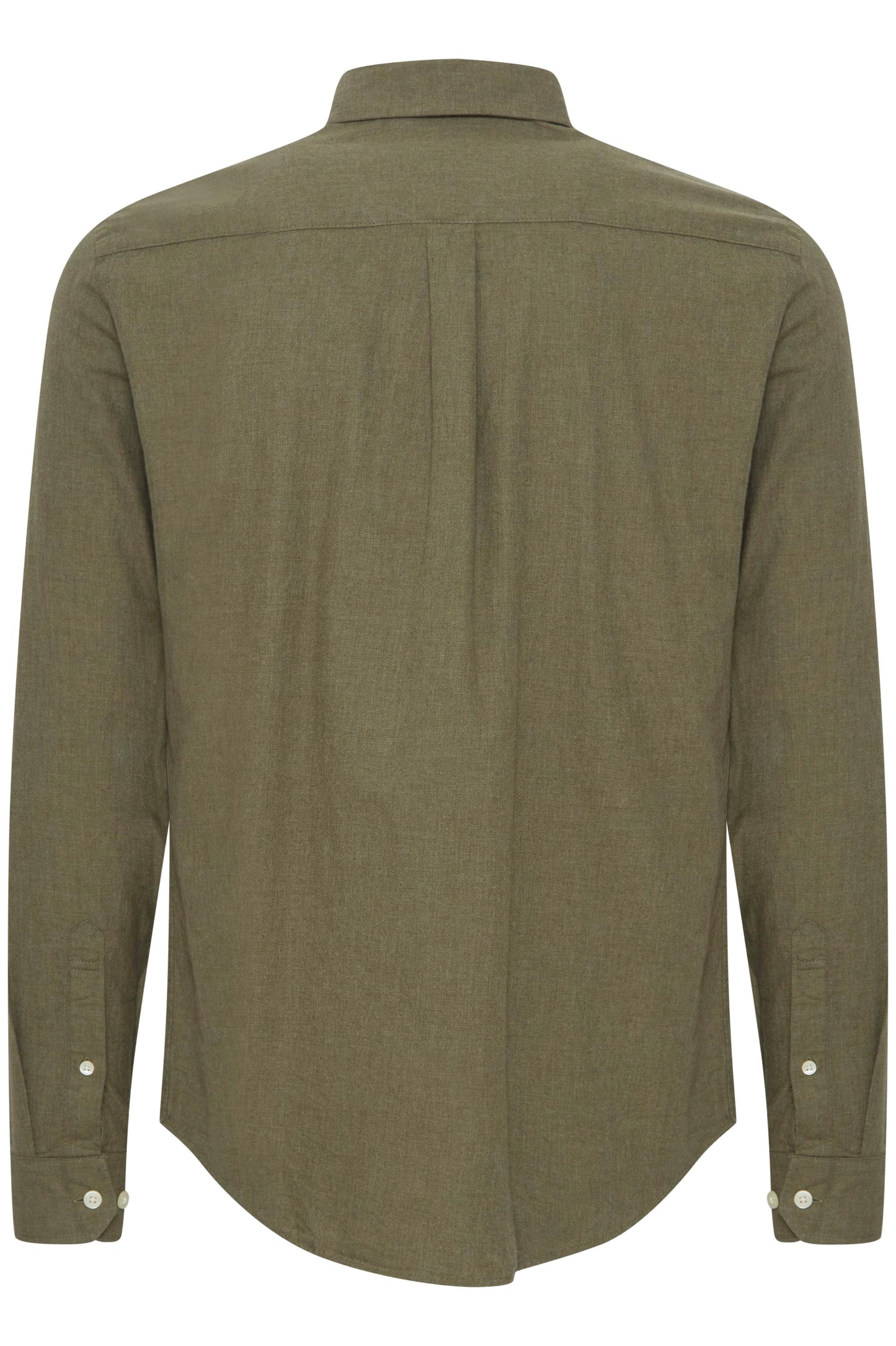 Pure-Cotton Long Sleeve Shirt - Green Melange