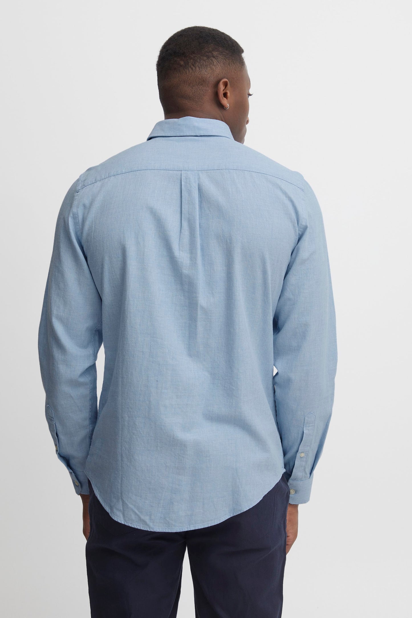 Pure-Cotton Long Sleeve Shirt - Sky Blue
