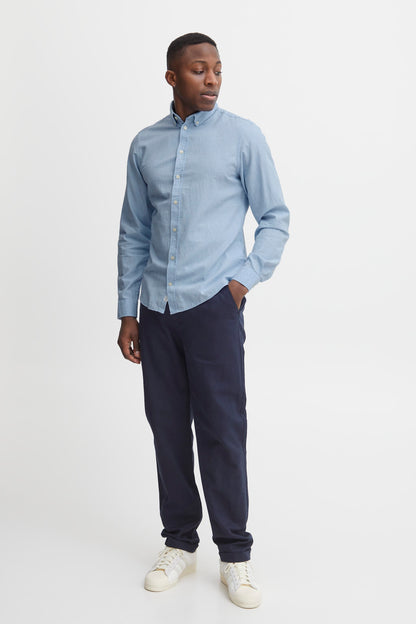 Pure-Cotton Long Sleeve Shirt - Sky Blue