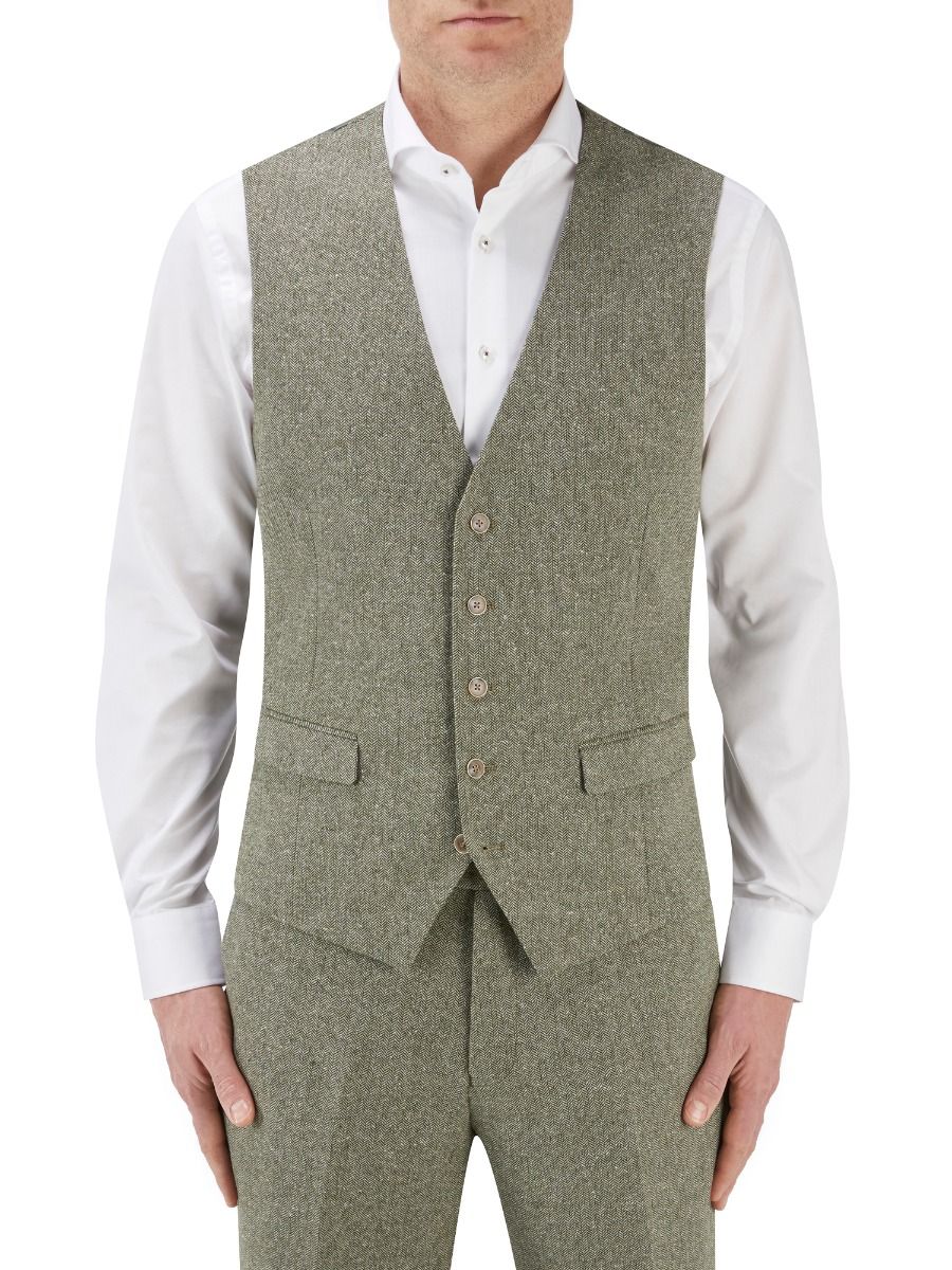 Jude Summer-Weight Tweed Suit - Sage Green