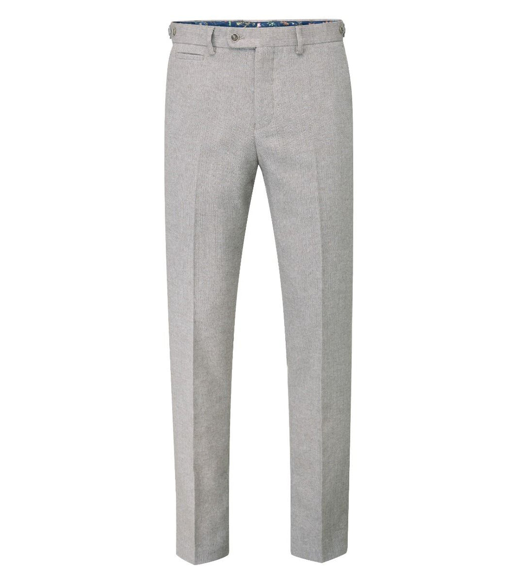 Jude Tweed Suit Trousers - Stone