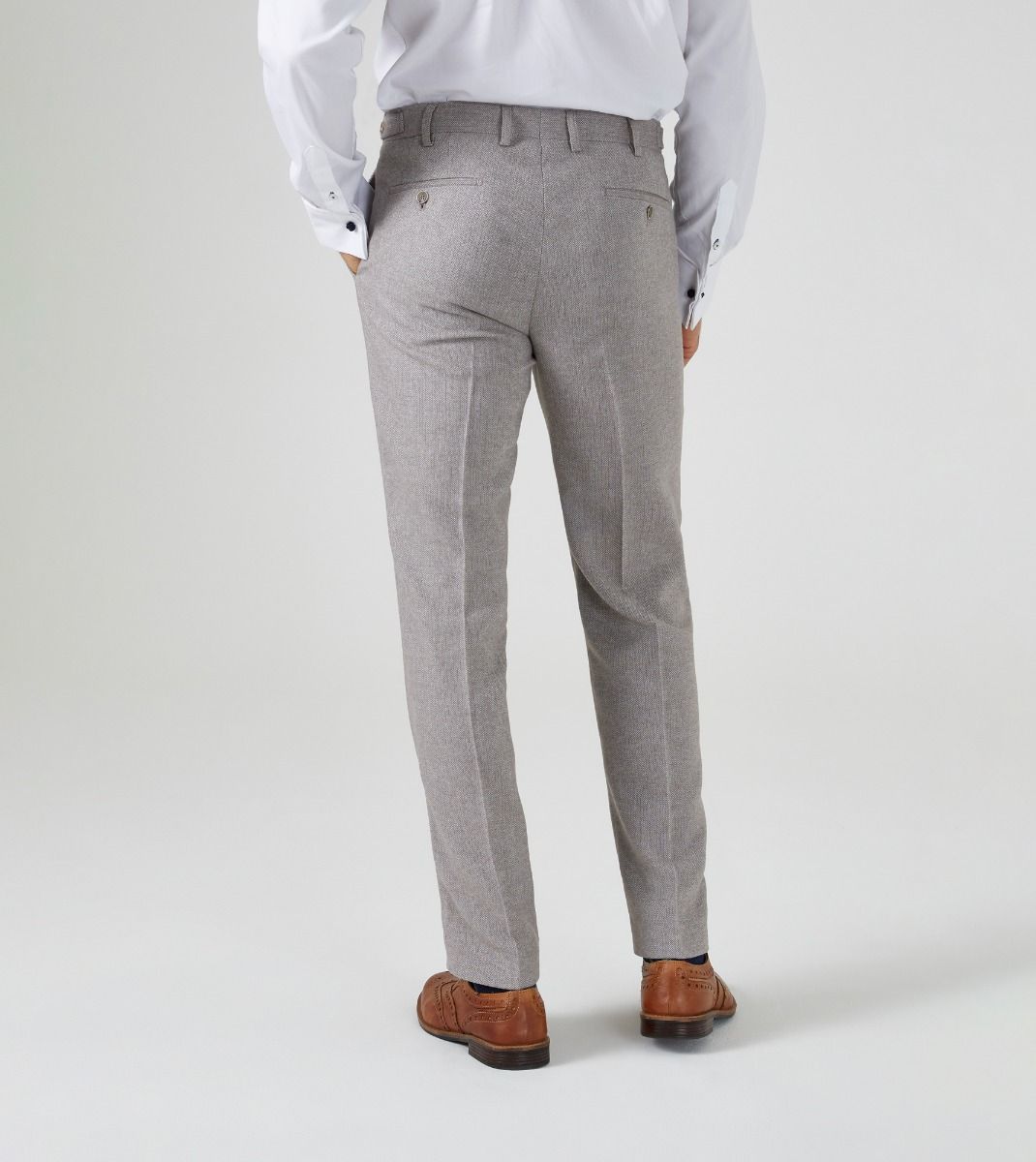Jude Tweed Suit Trousers - Stone