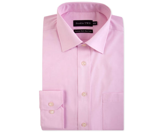 Cotton-Rich Non Iron Long Sleeve Shirt - Pink