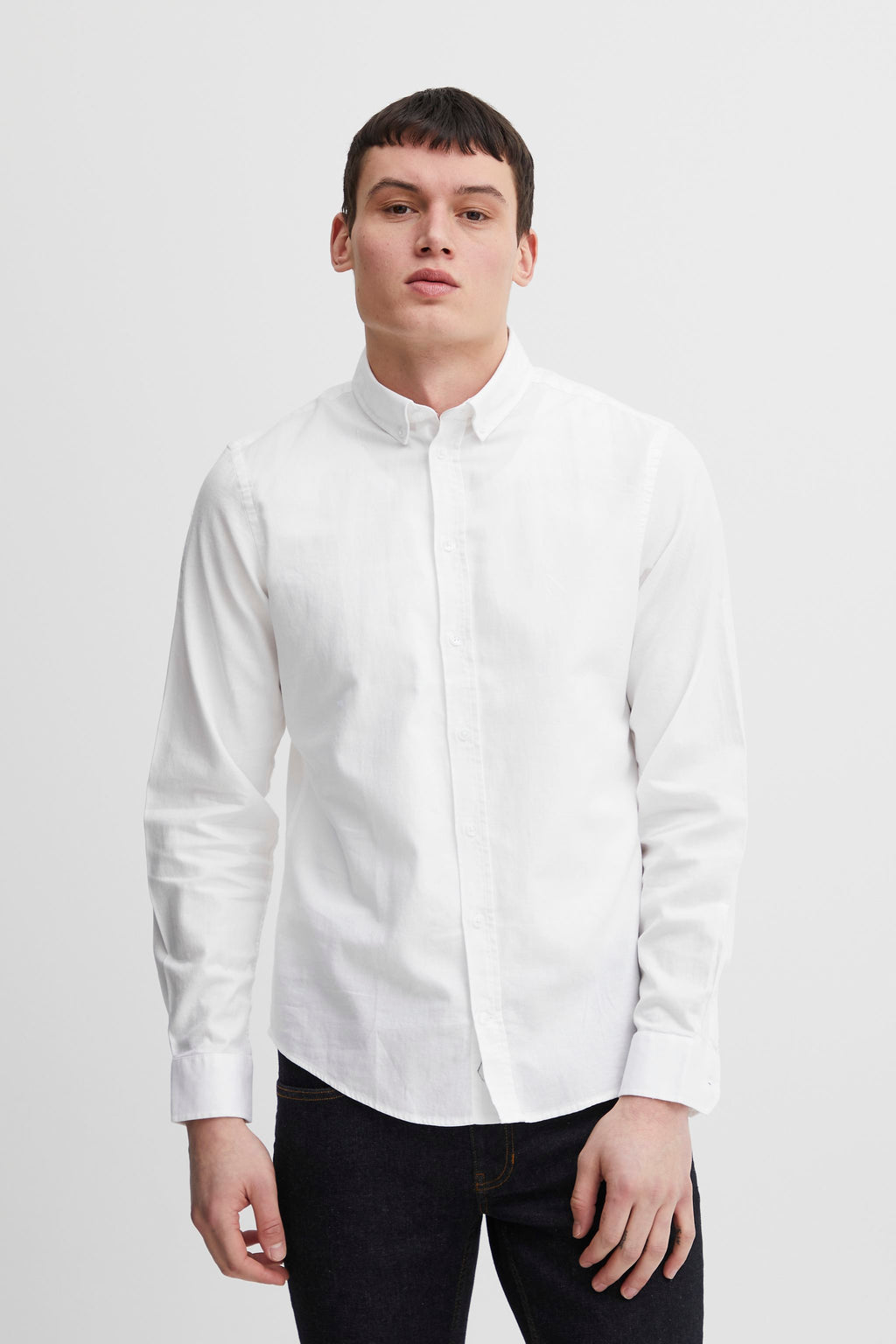 Pure-Cotton Long Sleeve Shirt - White
