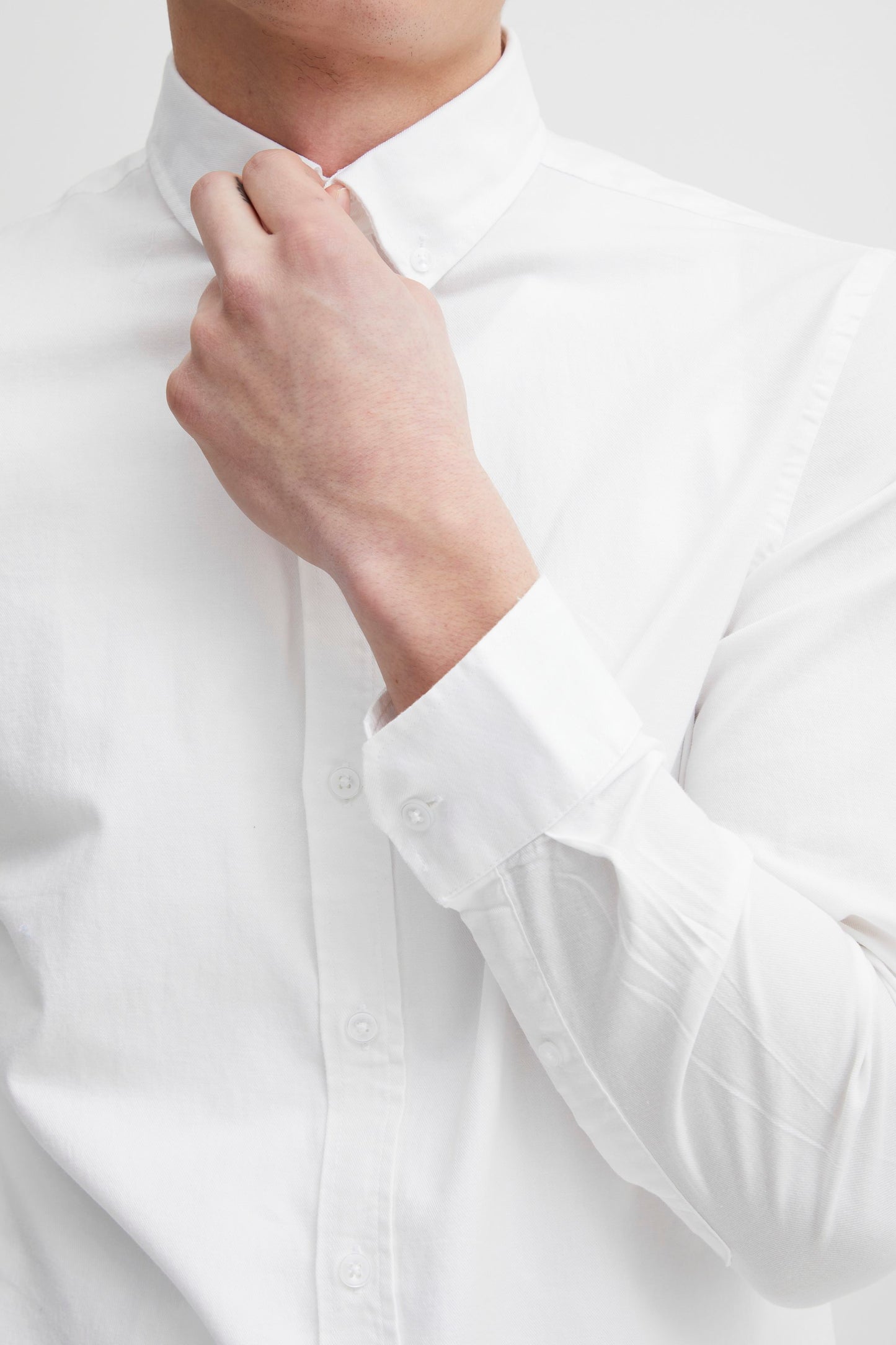 Pure-Cotton Long Sleeve Shirt - White