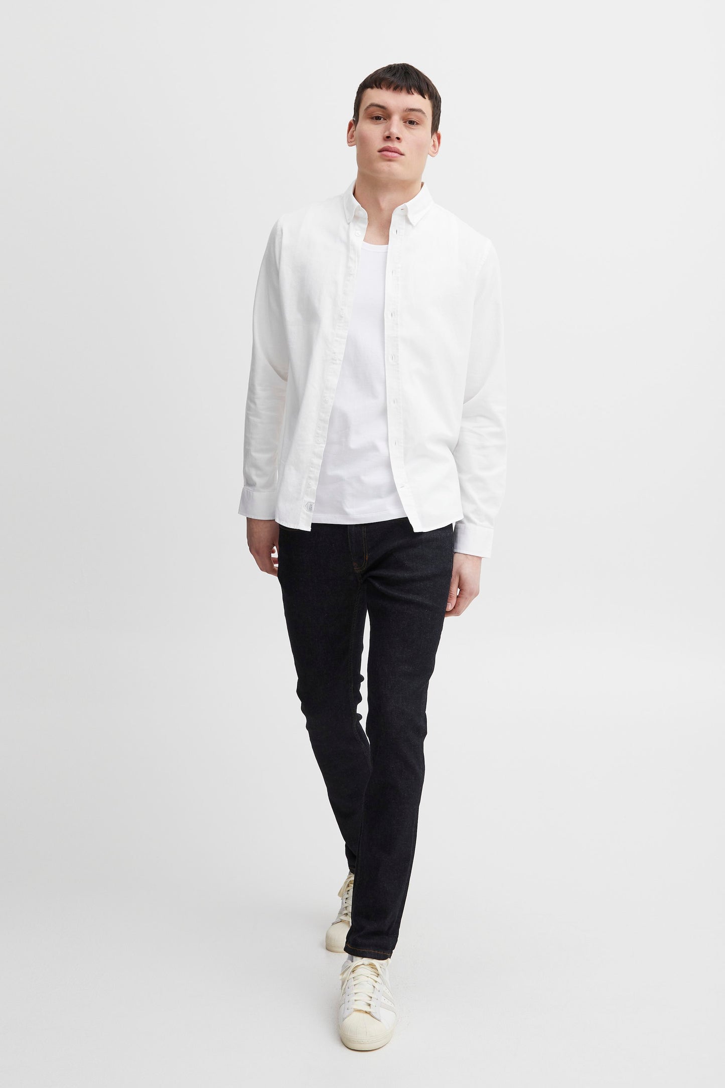 Pure-Cotton Long Sleeve Shirt - White