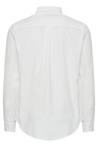 Pure-Cotton Long Sleeve Shirt - White