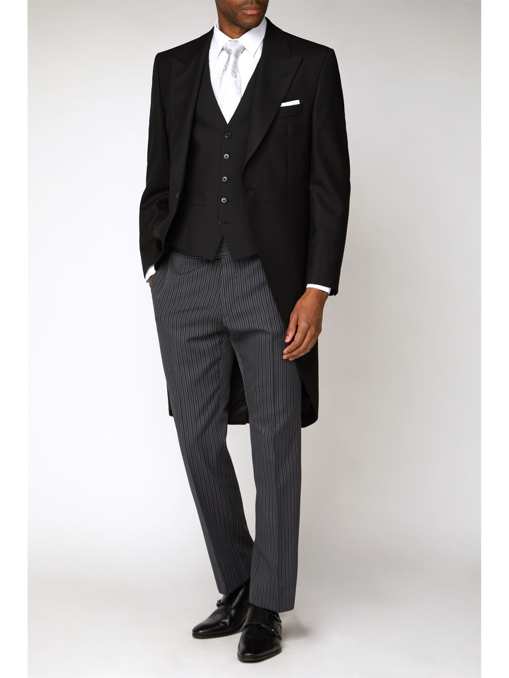 Scott Black Herringbone Masonic Tailcoat