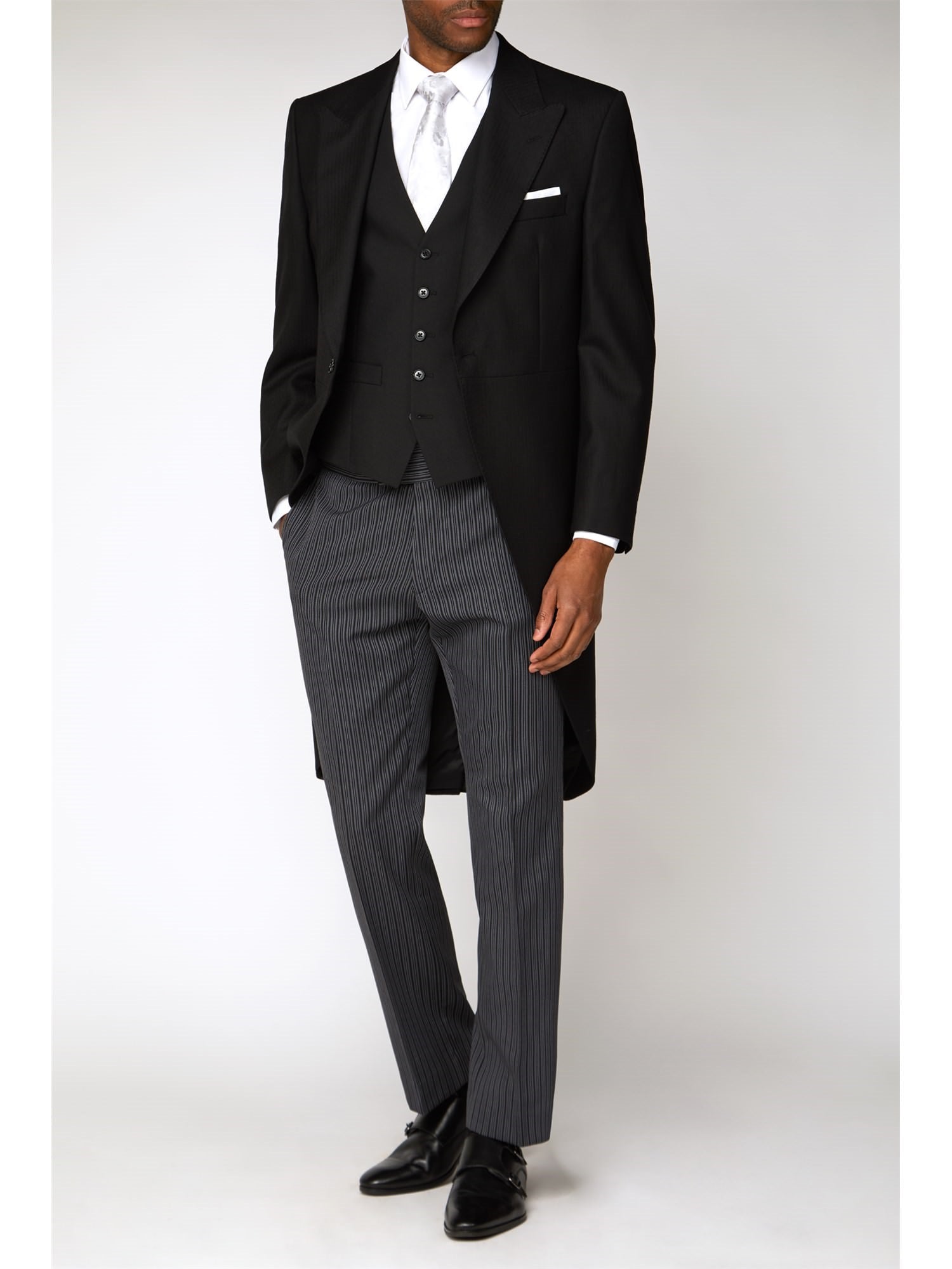 Scott Black Herringbone Masonic Tailcoat