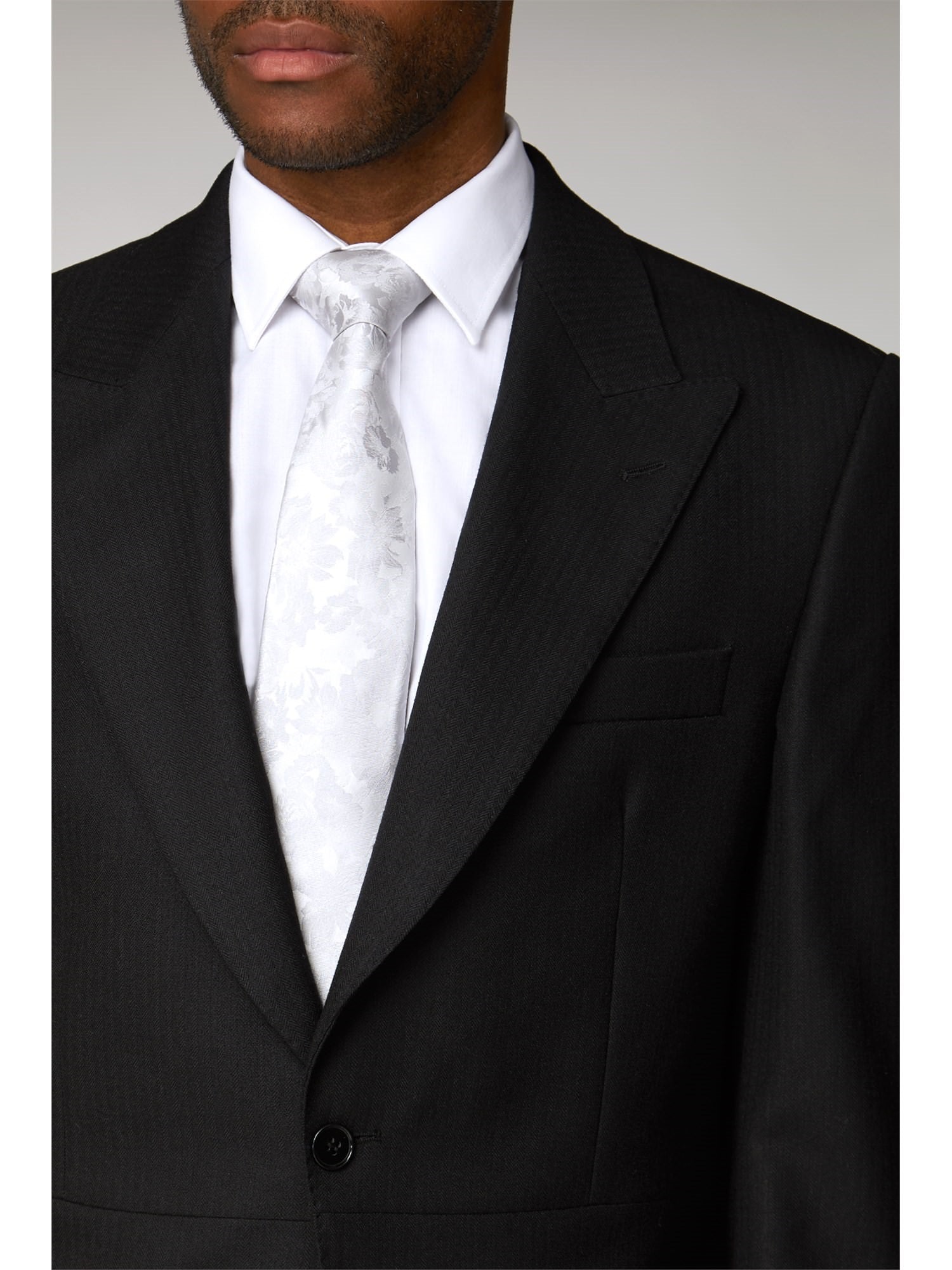 Scott Black Herringbone Masonic Tailcoat